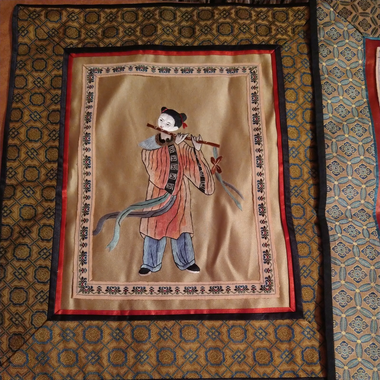 Set of 4 pcs Chinese Silk Hand embroidered Peking Embroidery Art
