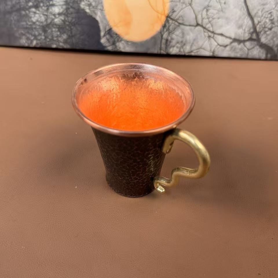 Vintage Moon Purple Copper Hand Hammered Cup 100ml Juice Mug