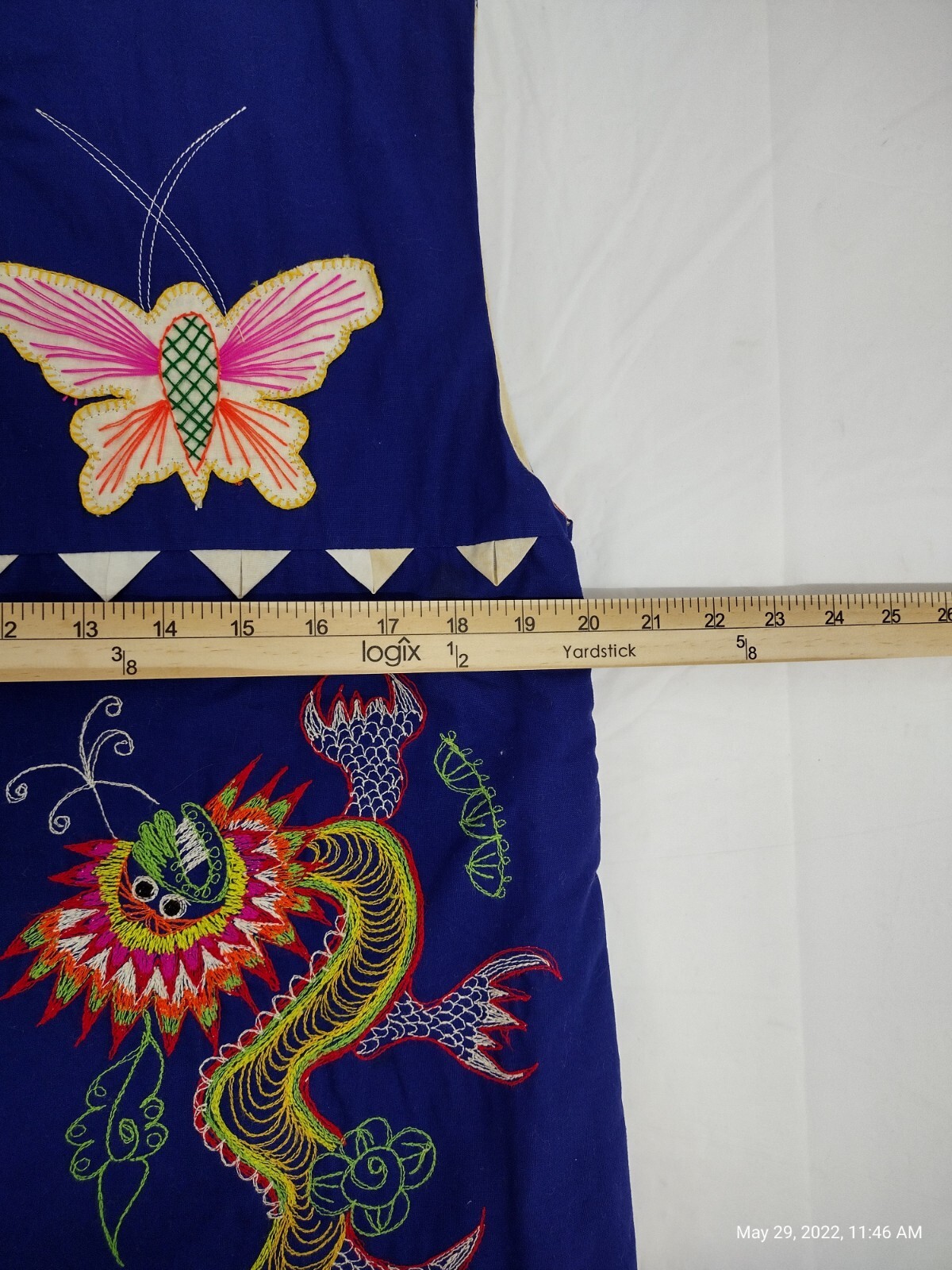 Chinese bai jia bei Vest Folk Art Dragons butterflies frogs And Pandas Size L