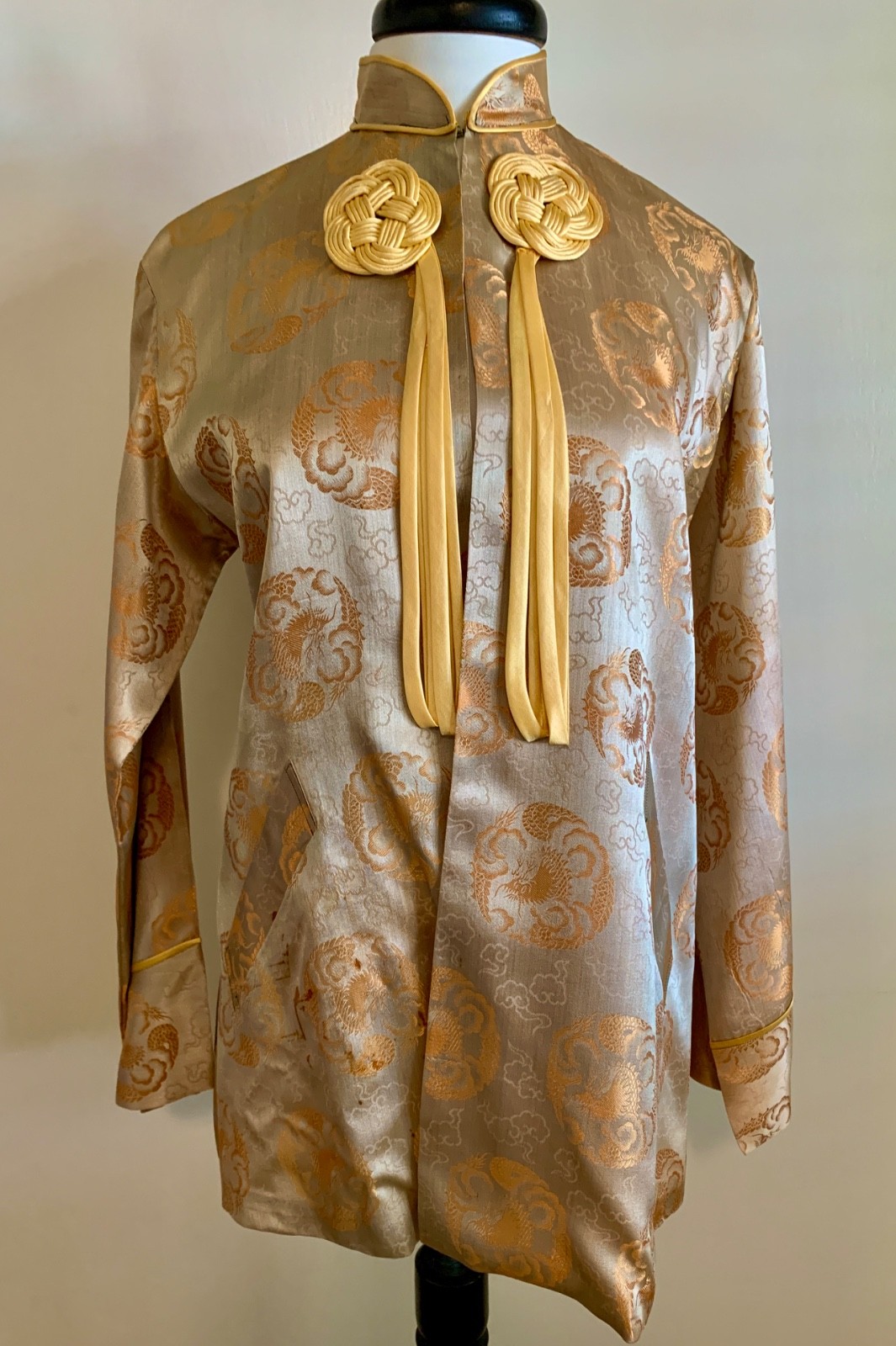 Vintage 1930s-40s Asian Chinese Silk Brocade Cape Jacket—Stunning Rare Tassels!