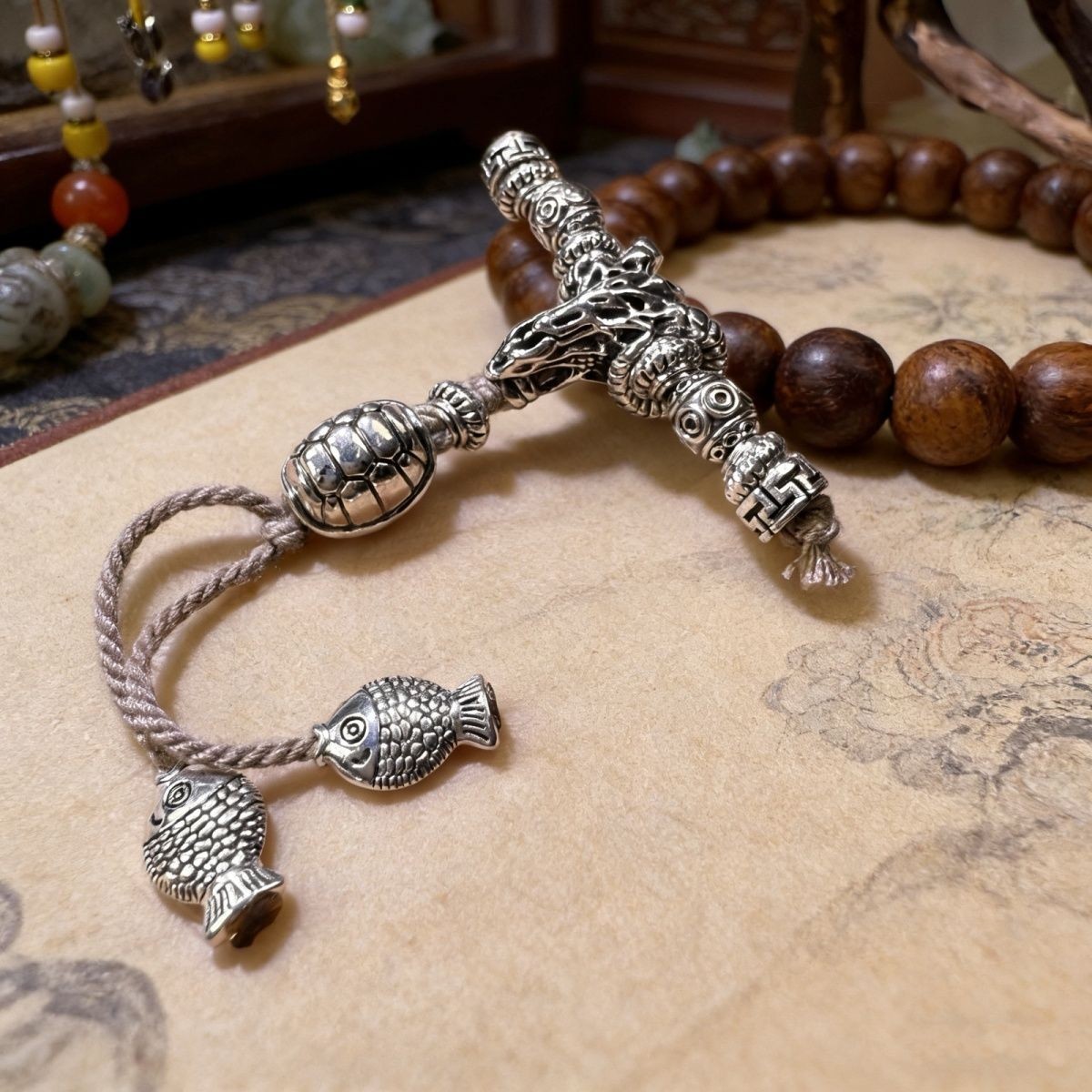Vintage Alloy Goat Three Way Bead Universal Shaft Wenwan DIY Accessory Bulk Set