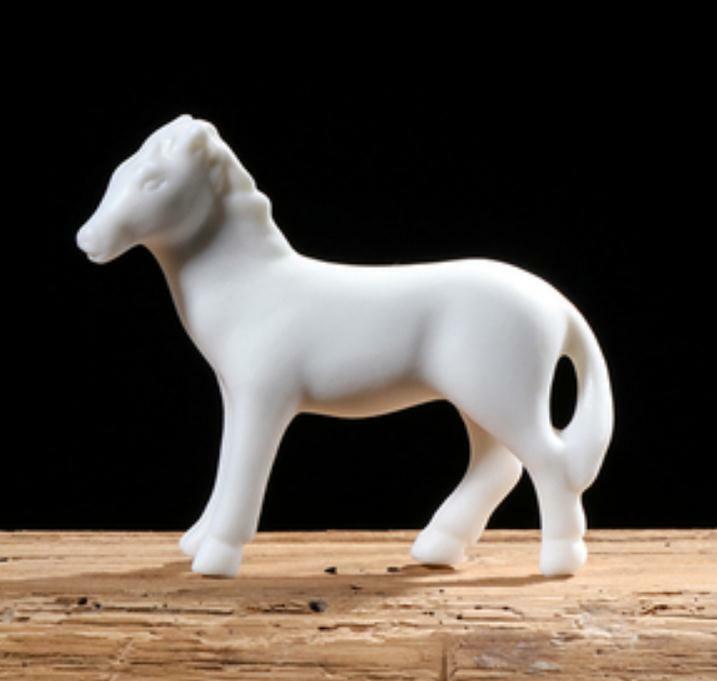 2.7″China White Porcelain Ceramics 12 Zodiac Fine Horse Figurine Statue Statues3