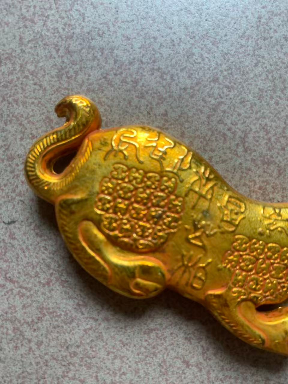 WOW Chinese Bronze Gold-Plated Hand Made *Tiger* Military Tally