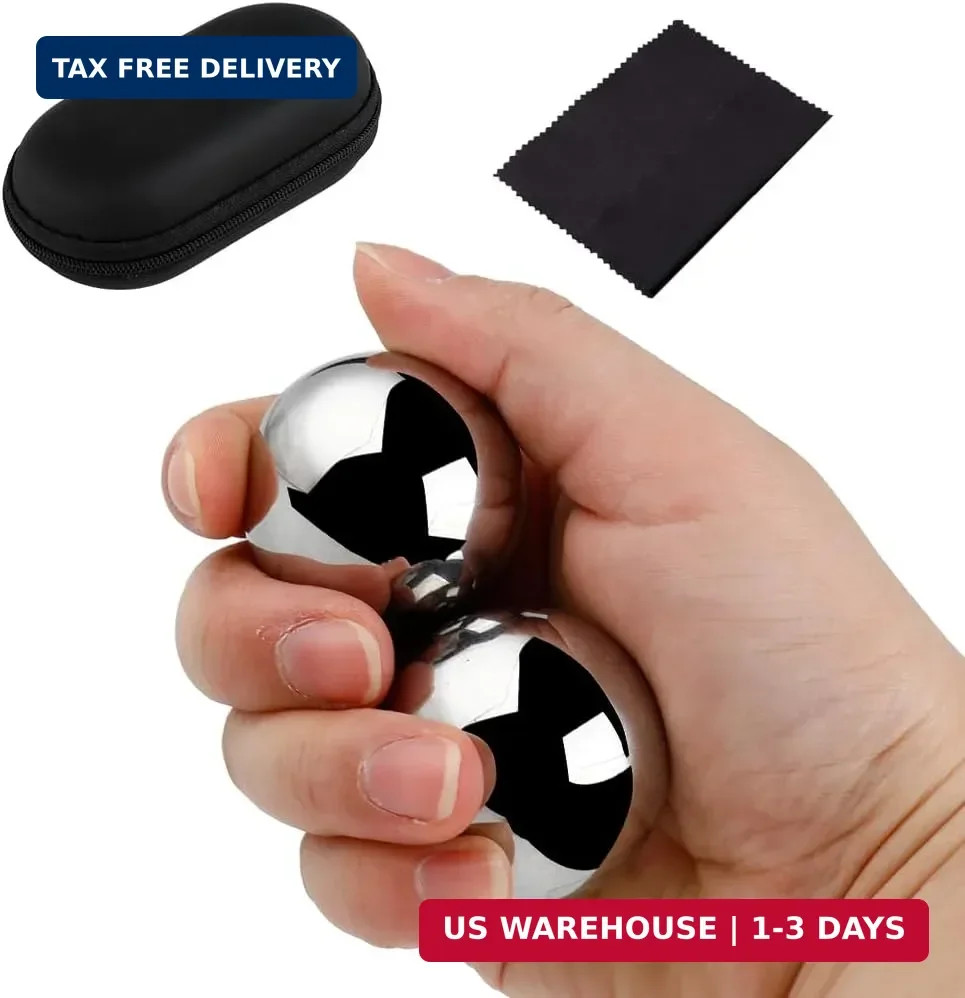 Chinese Baoding Balls for Hand: 1.38 Inch 0.77lb Meditation Balls for Exercise S