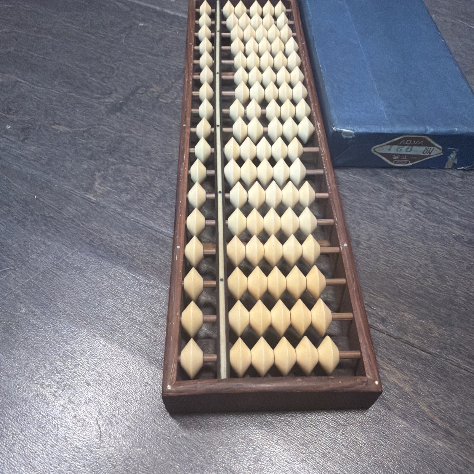Vintage Wood Abacus 23 Rod Beads Light Brown Beads Counting Calculating Frame
