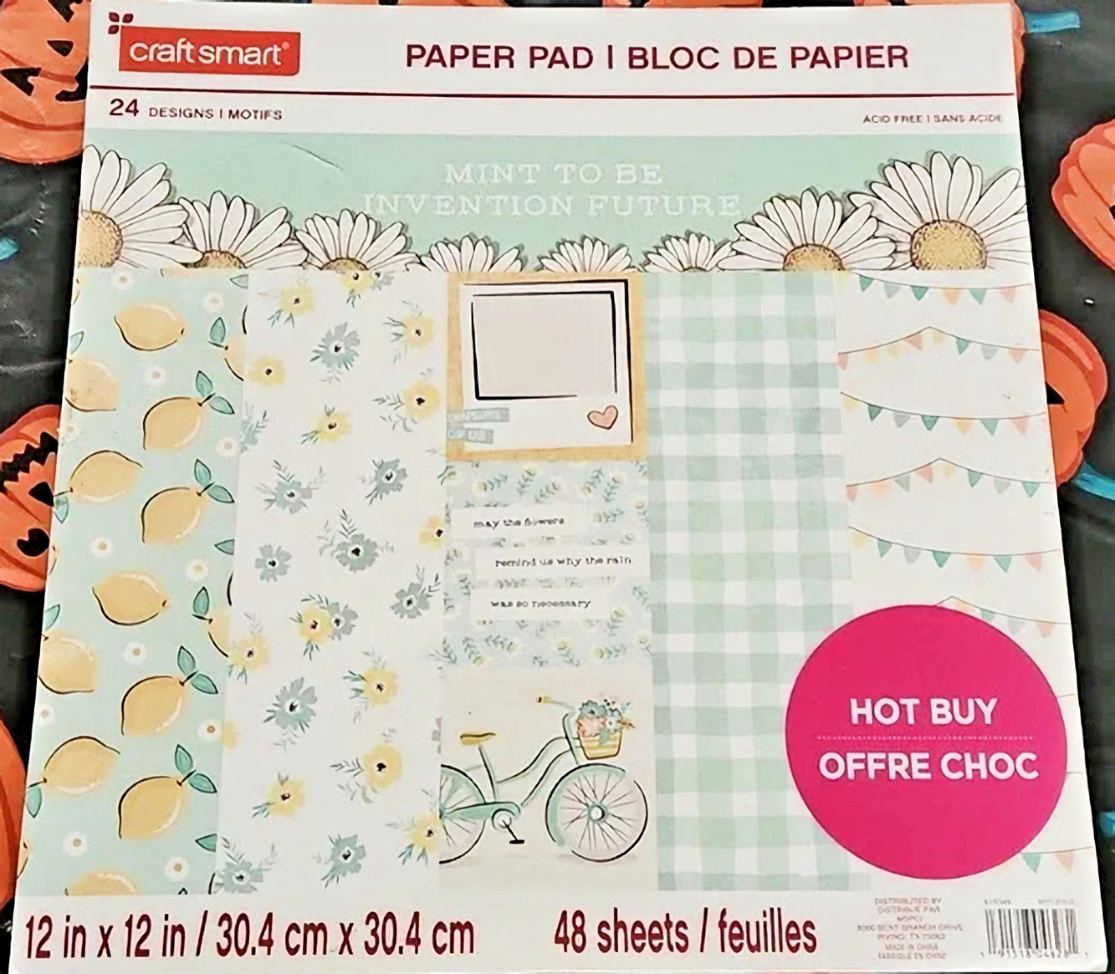 Craft Smart MINT TO BE 12×12 Paper Pad (48) single-sided papers (24) designs