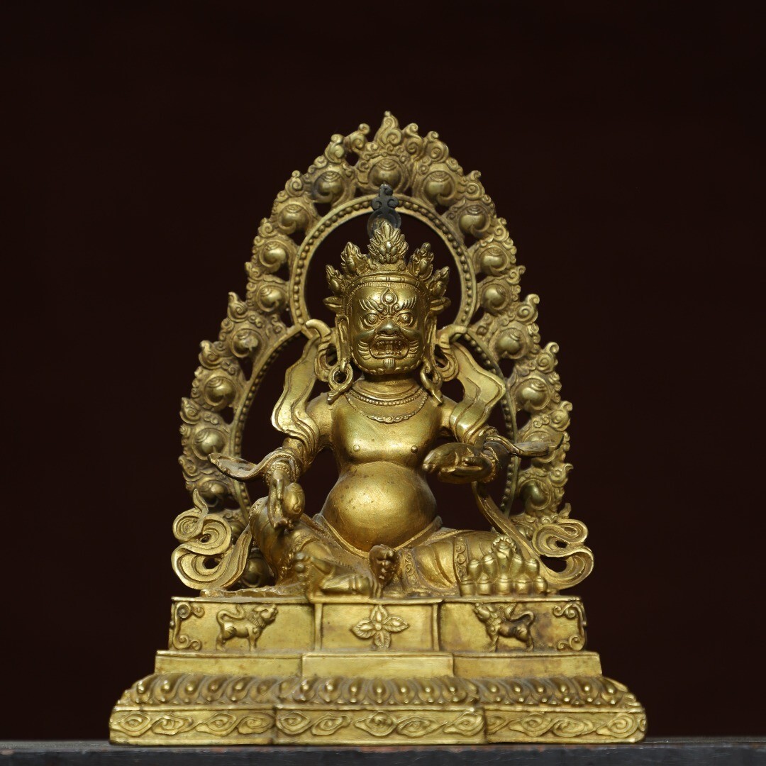Bronze gilded statue of the Yellow God of Wealth