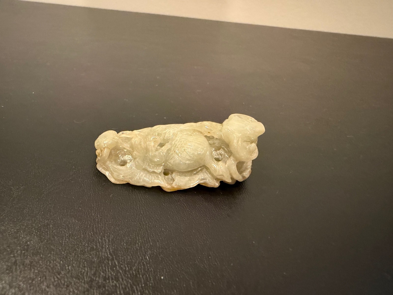 Chinese Unknown Age Hardstone Possibly Jade Carved Pendant Mythical Beast
