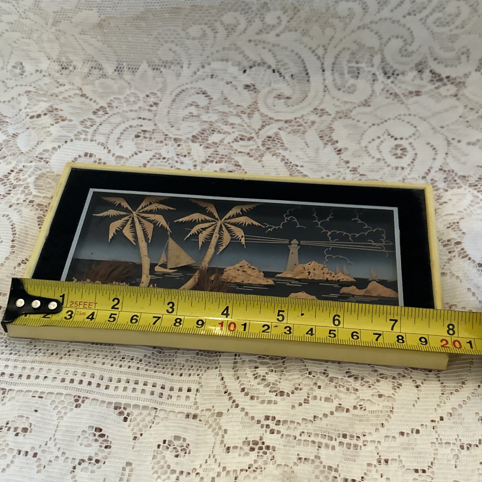 Vintage Framed Diorama Chinese Cork Art Pictures~Set Of 2