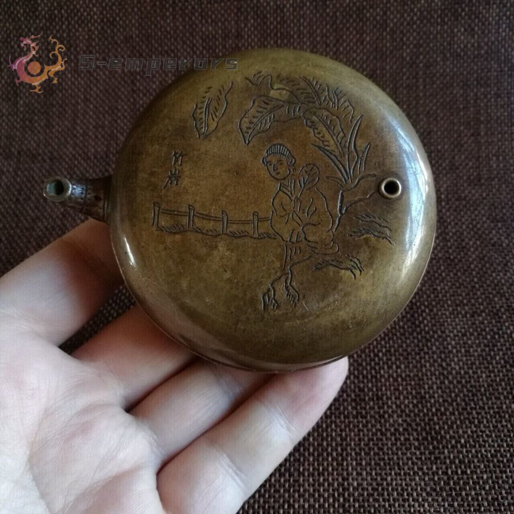 Chinese Antique Brass Water Drop Pot “荣宝斋” Inkstone Drop