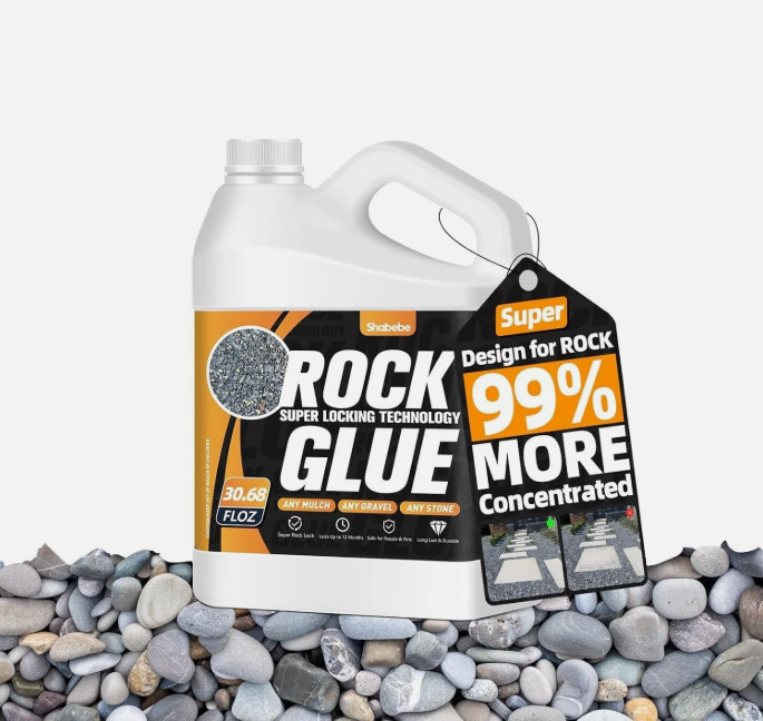Rock Glue, Mulch Glue 30OZ- Fast-Drying Adhesive for Landscaping Rocks, Small