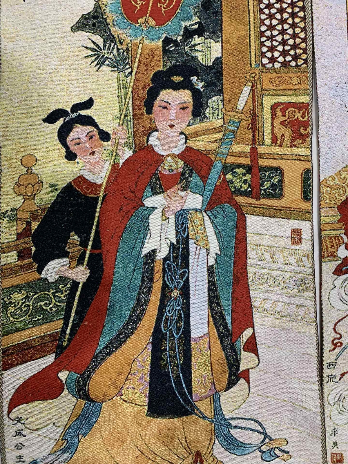 4PCS 24″ China Cloth Silk Beautiful Woman Mural Wall Hanging Tapestry Set 17