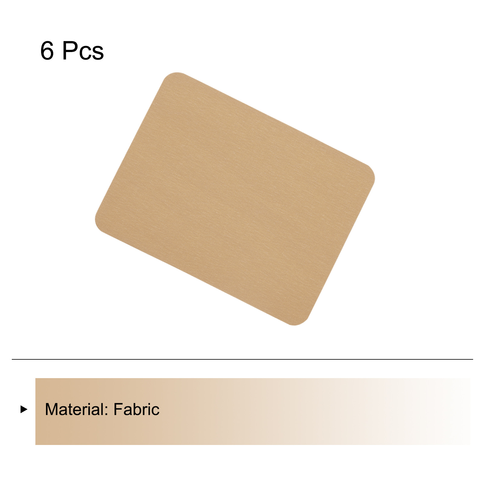 6Pack Fabric Patch Iron-on Patches Khaki 4.9″x3.7″ for Clothes