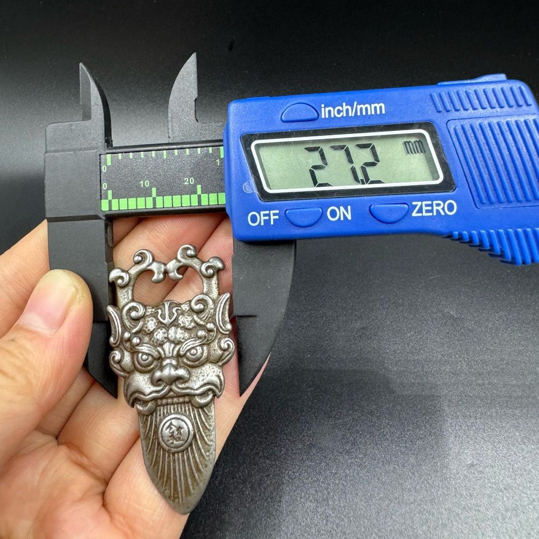 Nepal Tibetan Iron Meteorite Dragon Pendant Carved Tibetan Amulet Charm