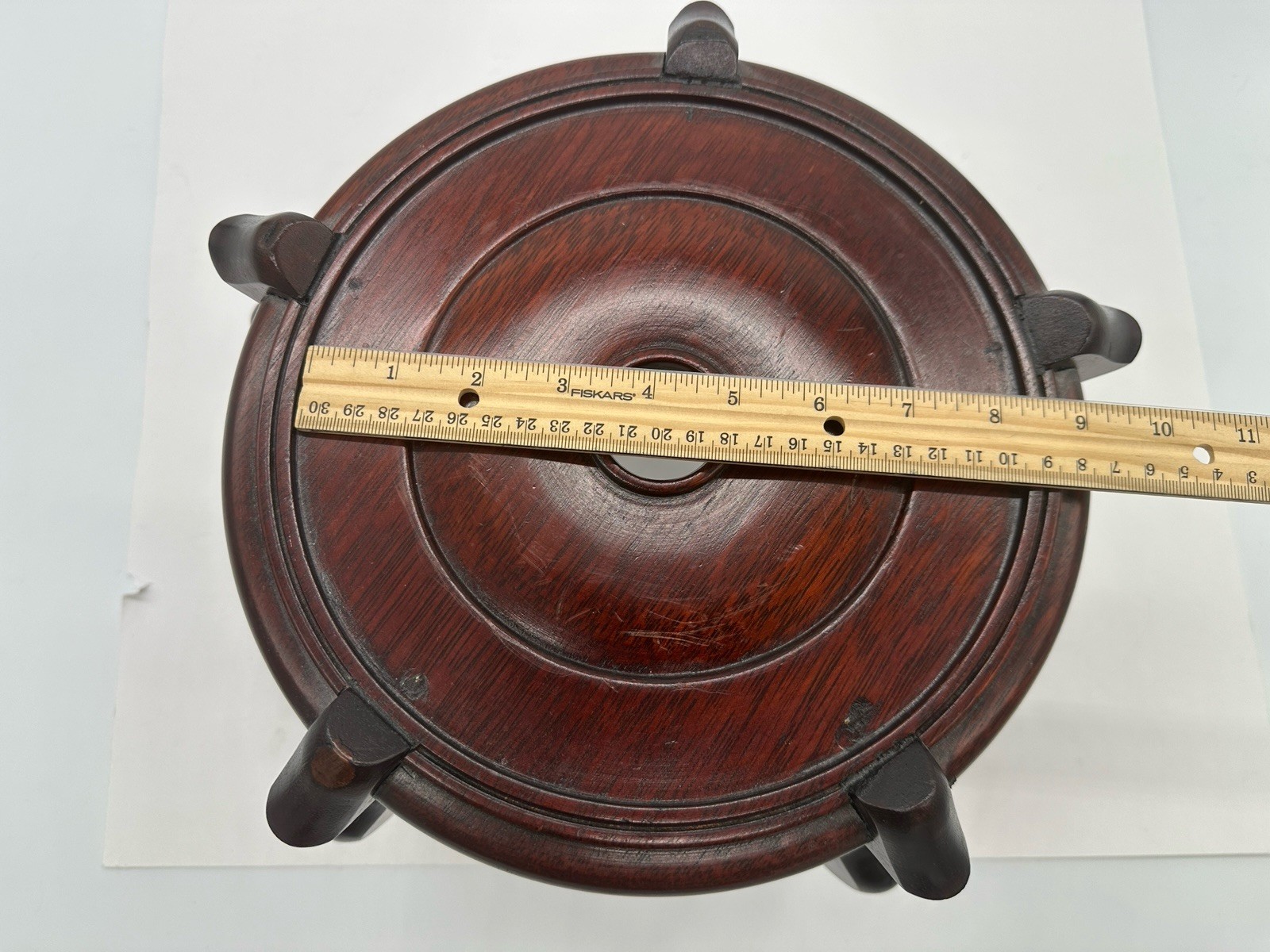 Chinese Carved Wood Fishbowl Plant Vase Bowl Display Stand Riser Base
