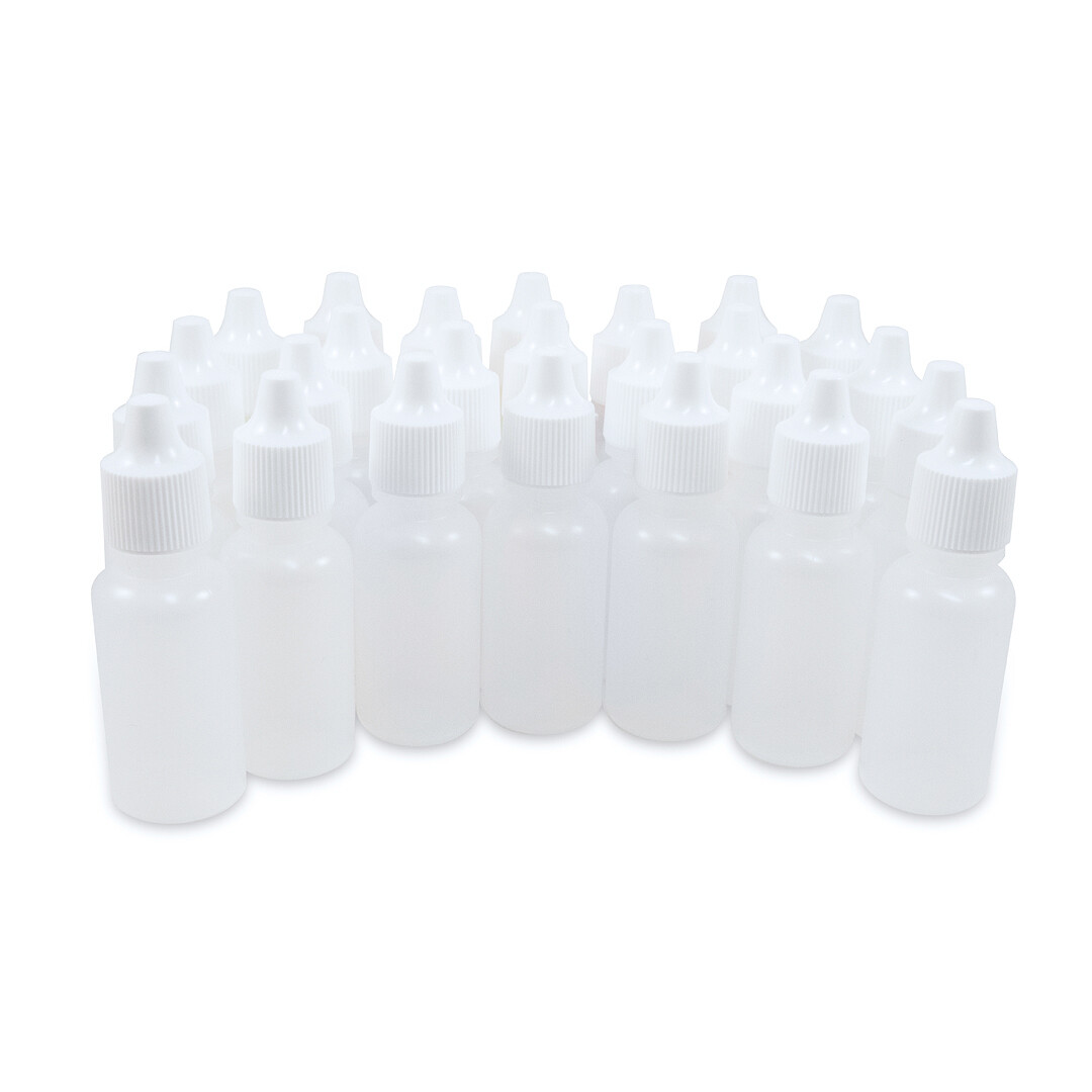 Huge Miniatures Dropper Bottles for Model Paint 17ml Clear – 25 Pieces