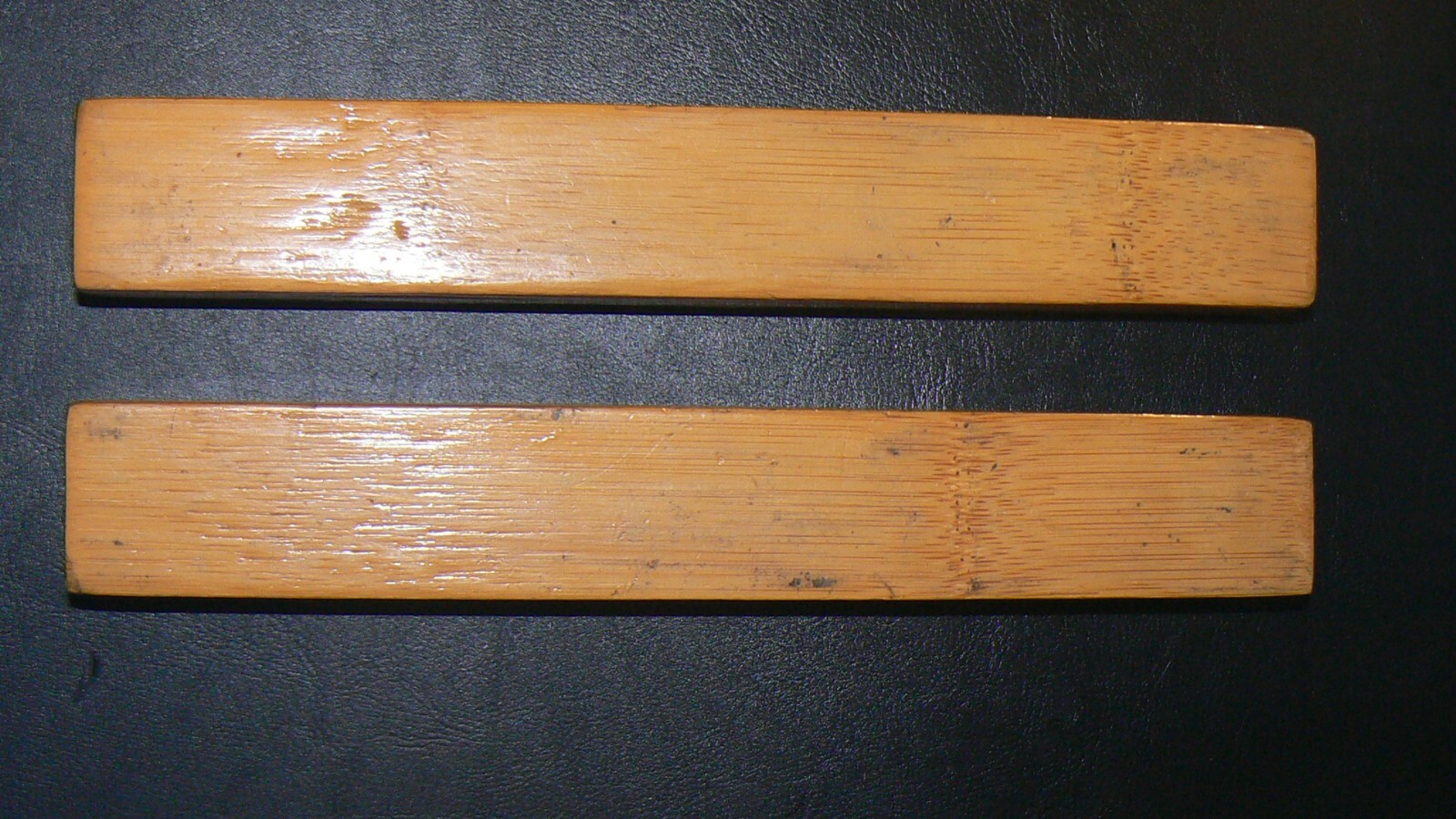Antique Chinese Bamboo Scroll Weights / Paperweights – Hand-Carved Calligraphy