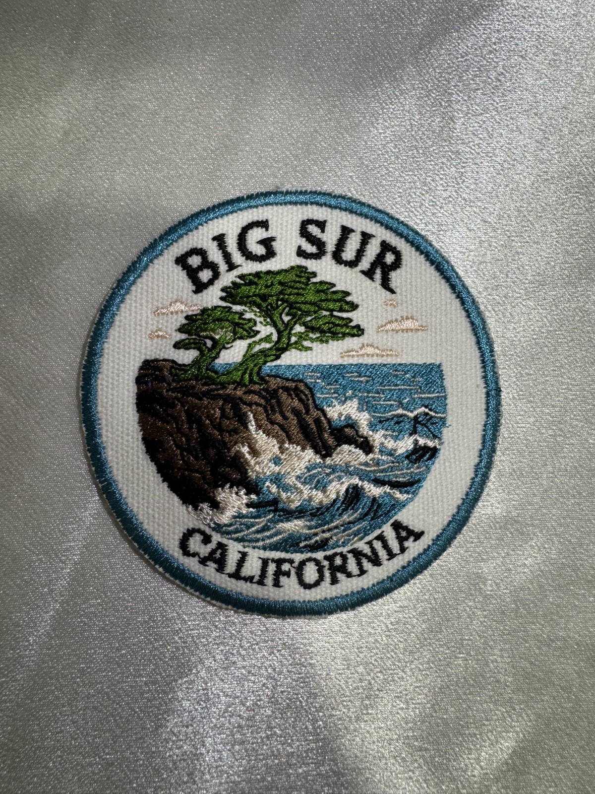 Big Sur California Iron On Embroidered Patch Cypress Tree Pacific Coast Travel