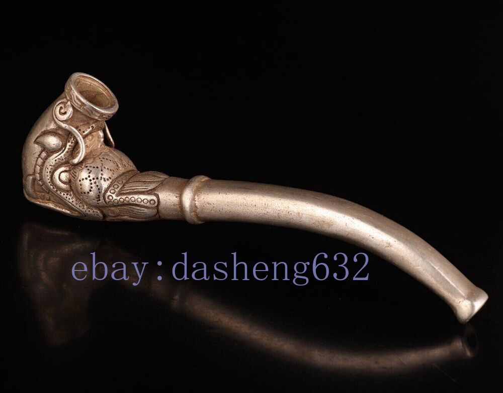 Chinese Rare old Hand Carved lucky Dragon Statue Smoking Tool