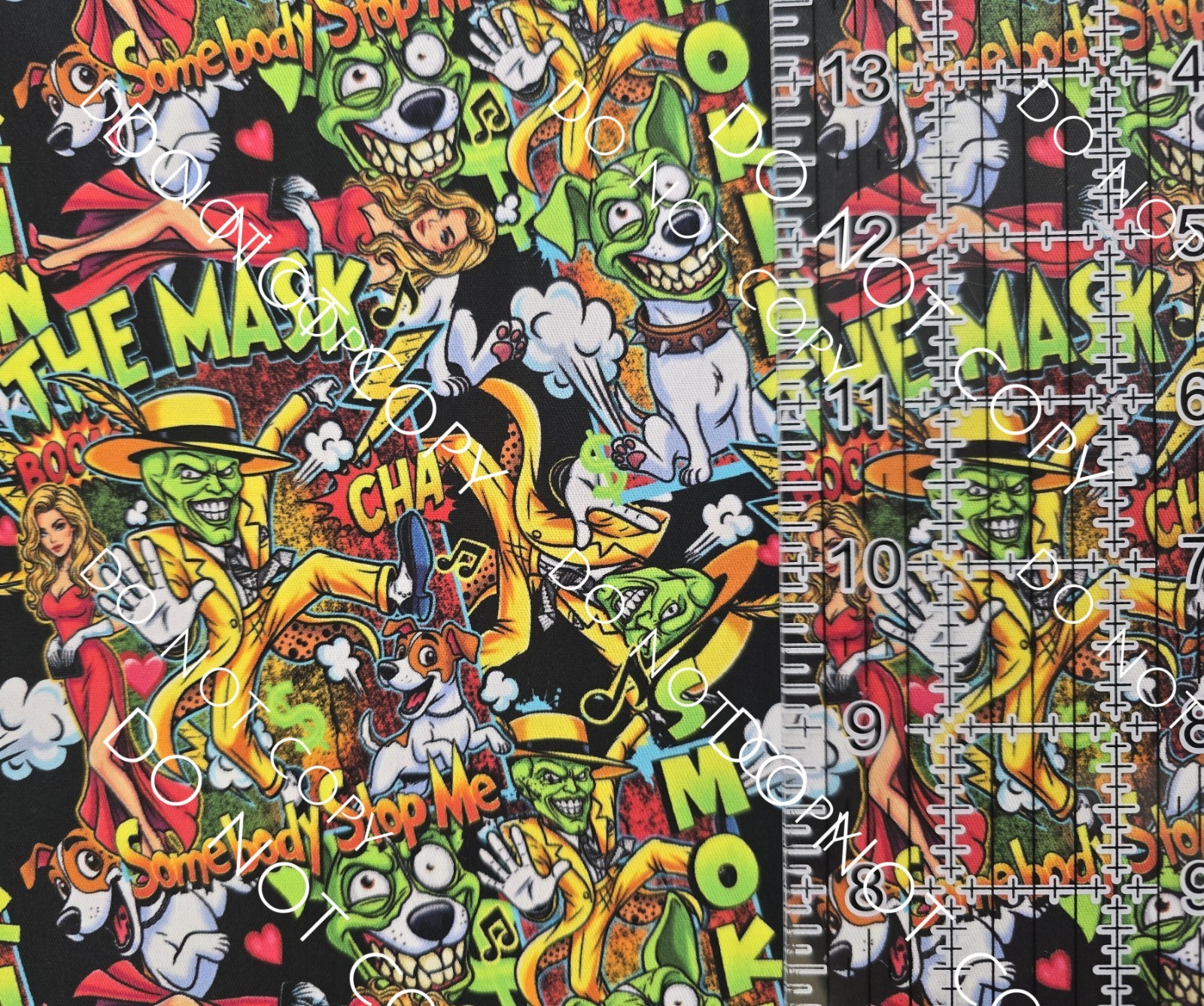 Custom 100% Cotton Woven Fabric The Mask Movie By the 1/4 yard 9×56