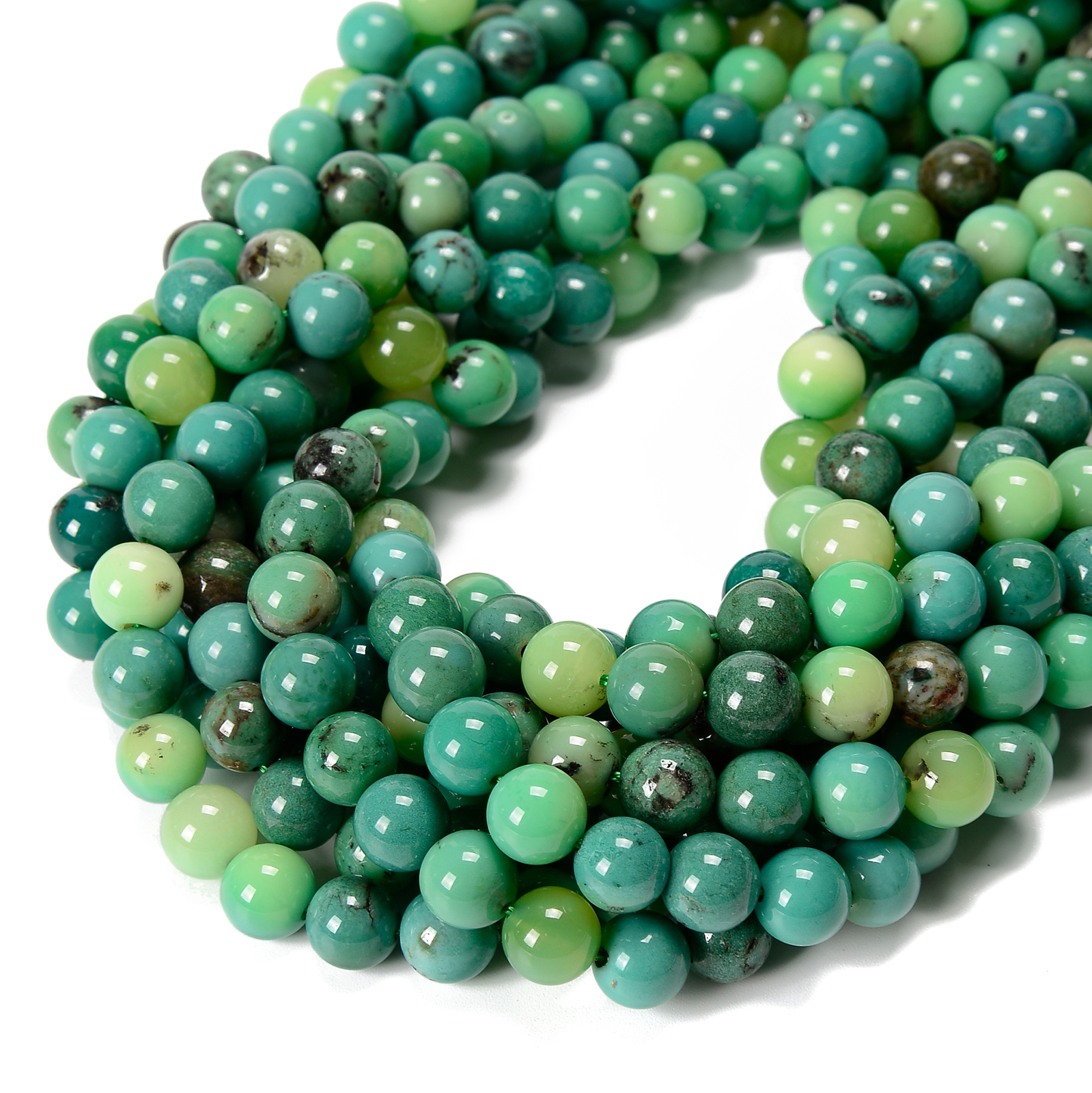Natural Chrysoprase Smooth Round Beads 4mm 6mm 8mm 10mm 12mm 15.5″ Strand