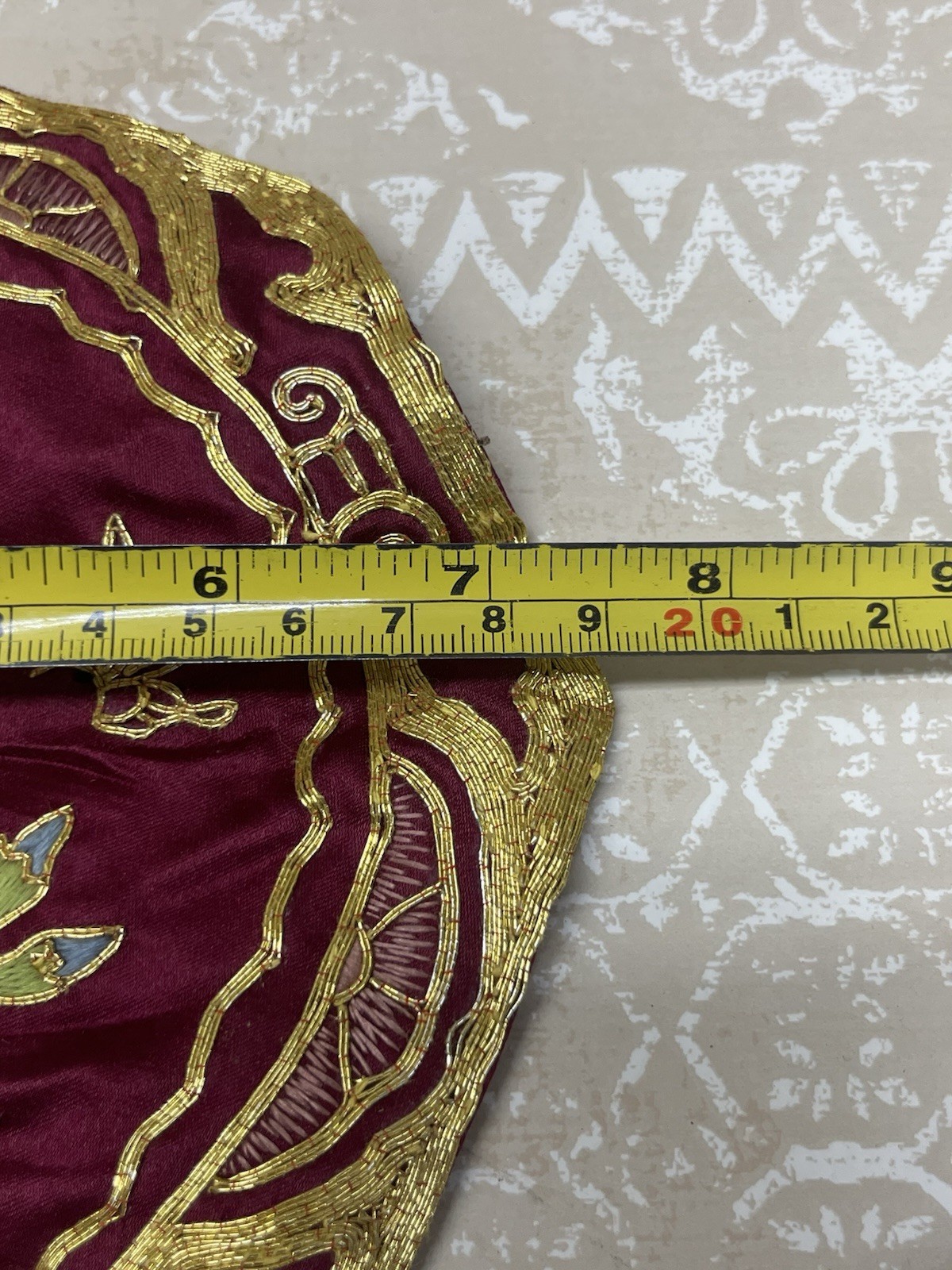 Chinese 100%Hand embroidered Embroidery Art butterfly and flower gold red