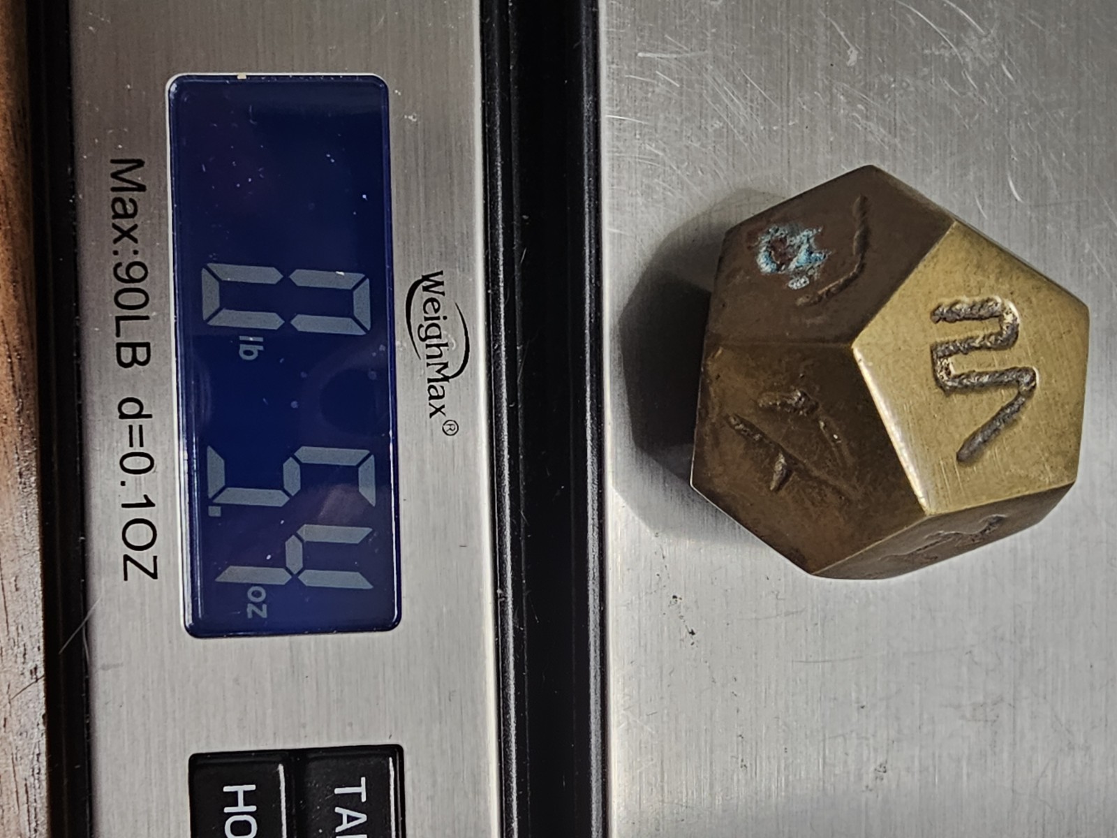 Vintage Brass/bronze Earthly Branches 12 Sided Dice D-12 5.4oz 1.75″ W x 1.5″ H