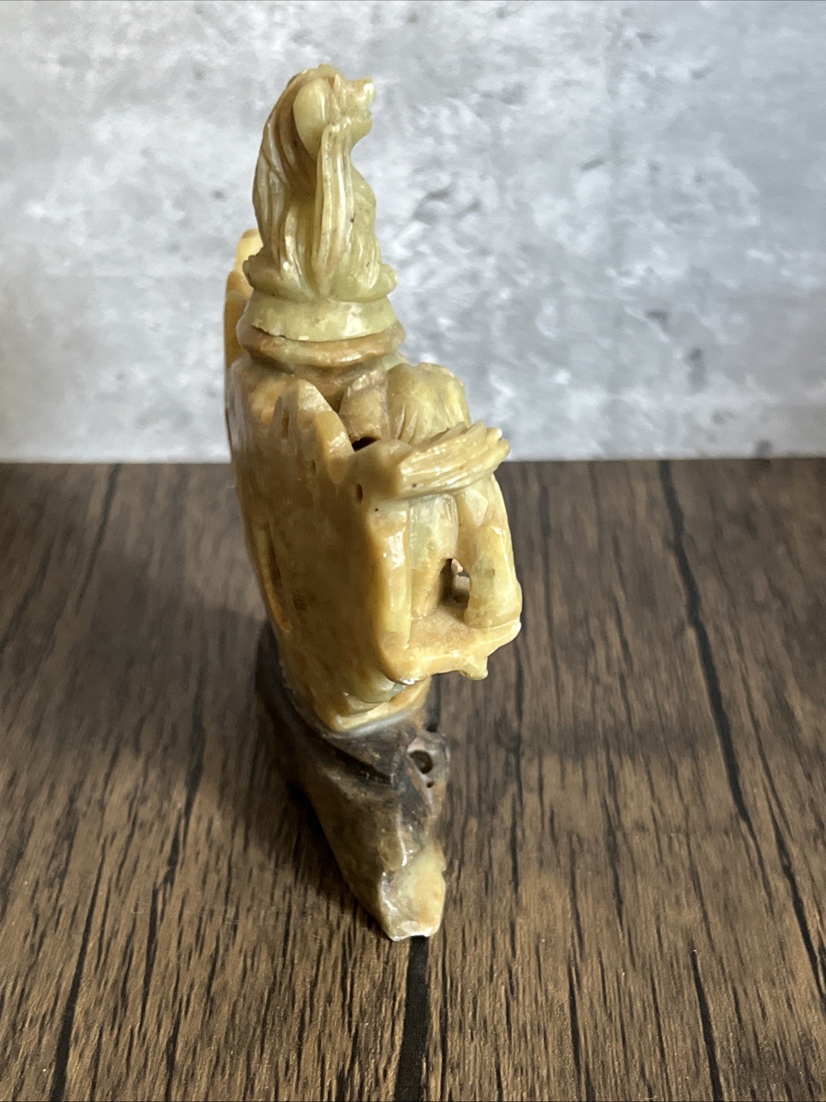 VINTAGE HAND CARVED SOAP STONE INCENSE BURNER FOO DOGS/LIONS CHINA 4×4