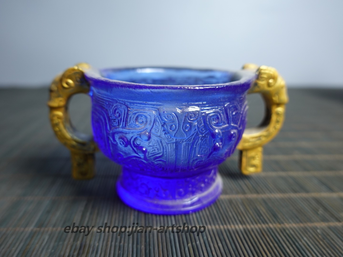 3.9″ Collect China Coloured Glaze Painted Elephant Ears Incense Burner Censer