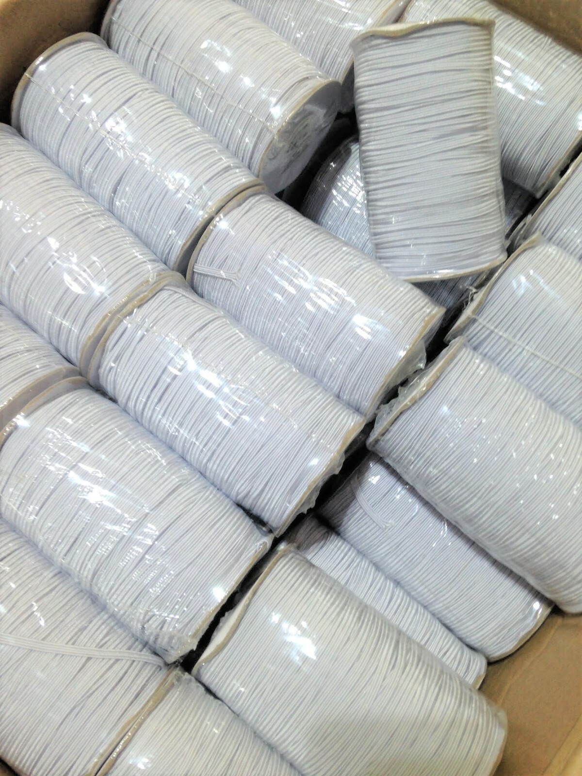 Braided Elastic Flat Band 1/8 inches 3mm Black or White 100 Yards