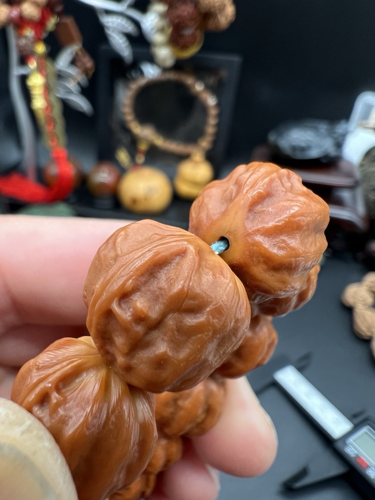 Collection 14.5×13mm Chinese Small Walnut Handheld 纯野生水晶皮小京八棱手持