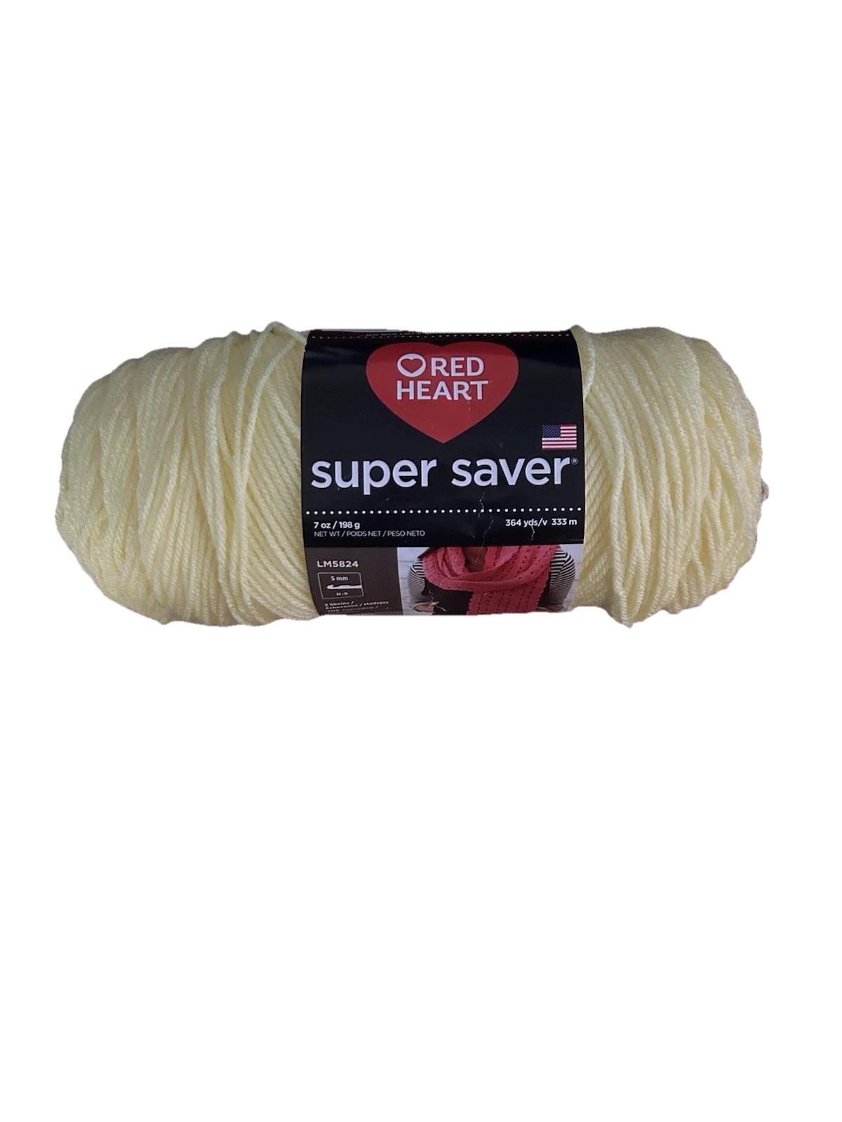 Red Heart Super Saver Pale Yellow 100% Acrylic Worsted Yarn Skein E300
