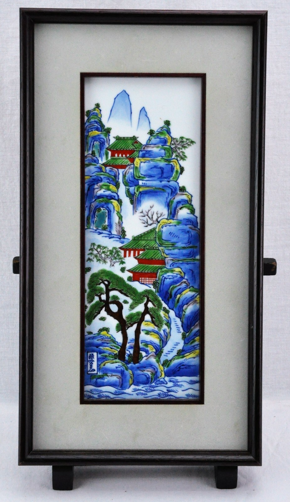 Chinese Vintage Painting on Porcelain/ Ceramic Tile Landscape (BI#MK/191227)