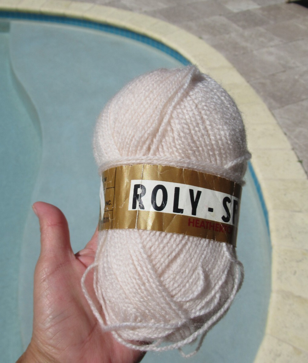 Lot of 2- VTG Skeins Roly Sport Acrylic Yarn # 4586 Pale Peach Same Dye Lot