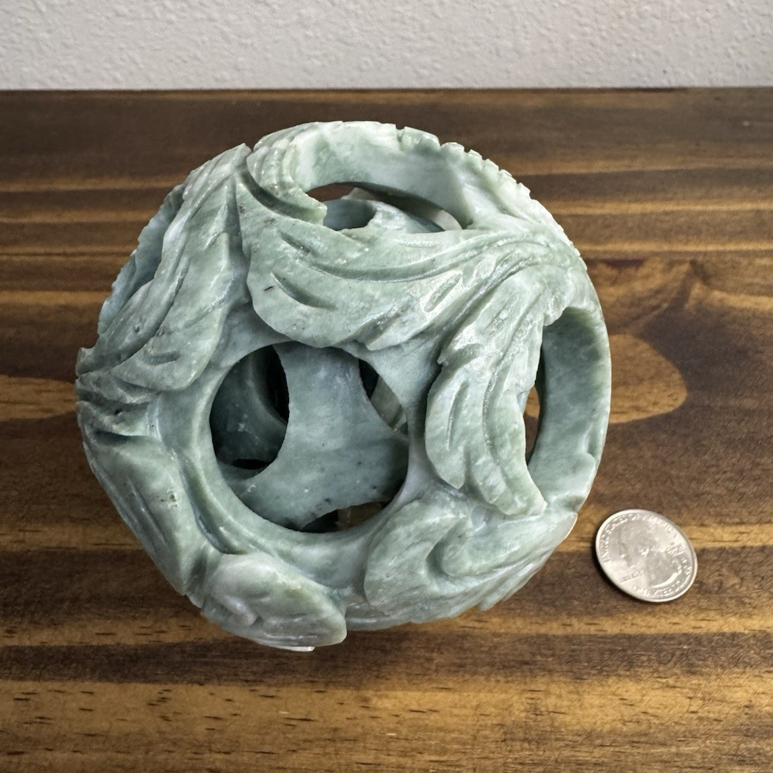 Chinese Carved Jade Handmade Puzzle Ball Sphere Decorative Collectible