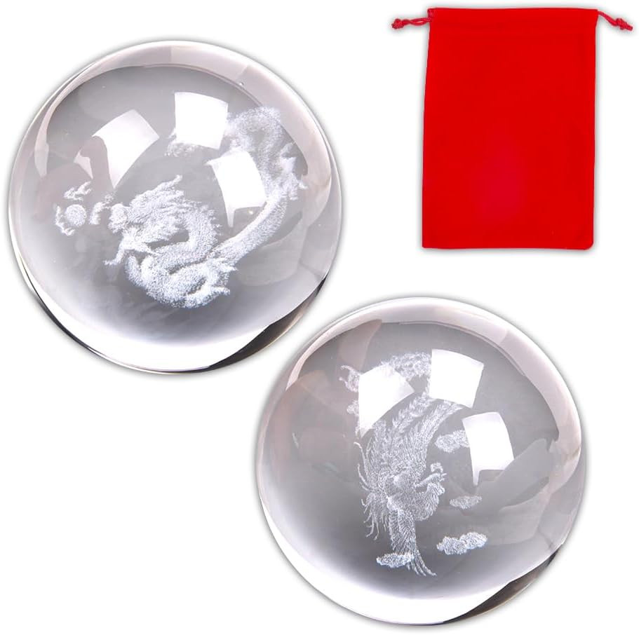 2Pcs Baoding Balls for Hand Therapy Chinese Health Exercise Stress Balls Drag…
