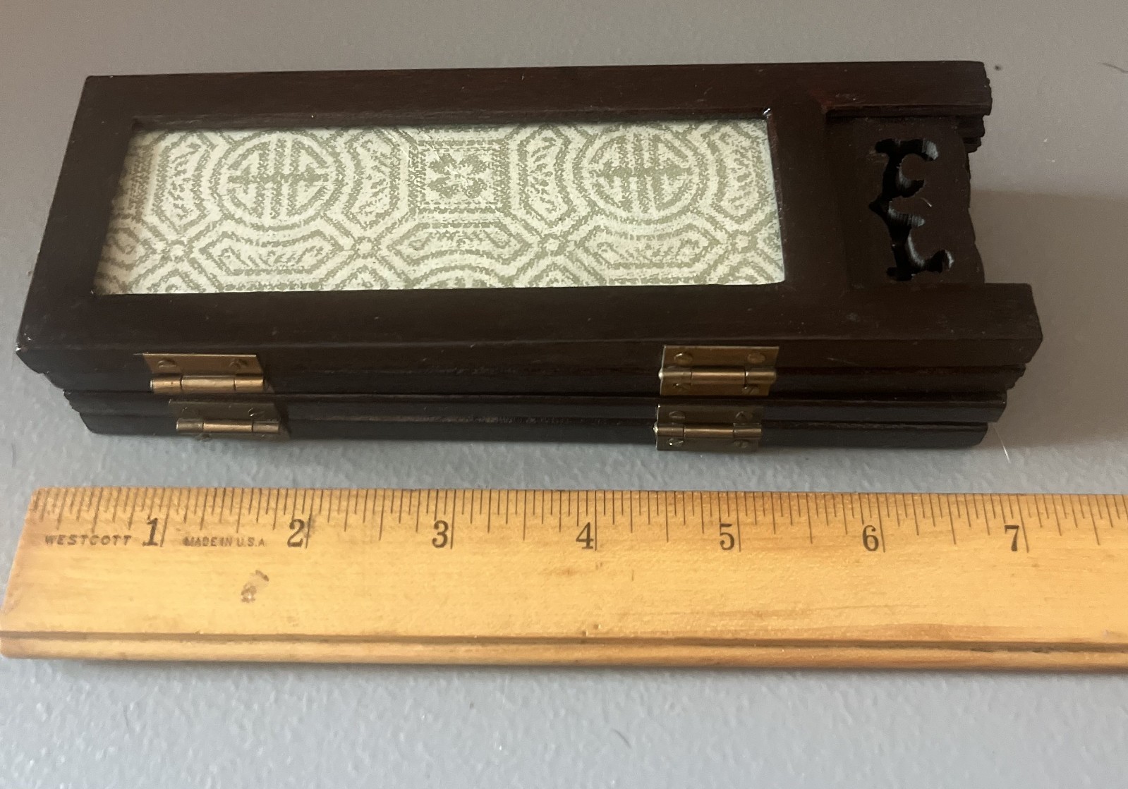 Vintage mini table top chinese hand painted screens pannels wood/glass XLNT