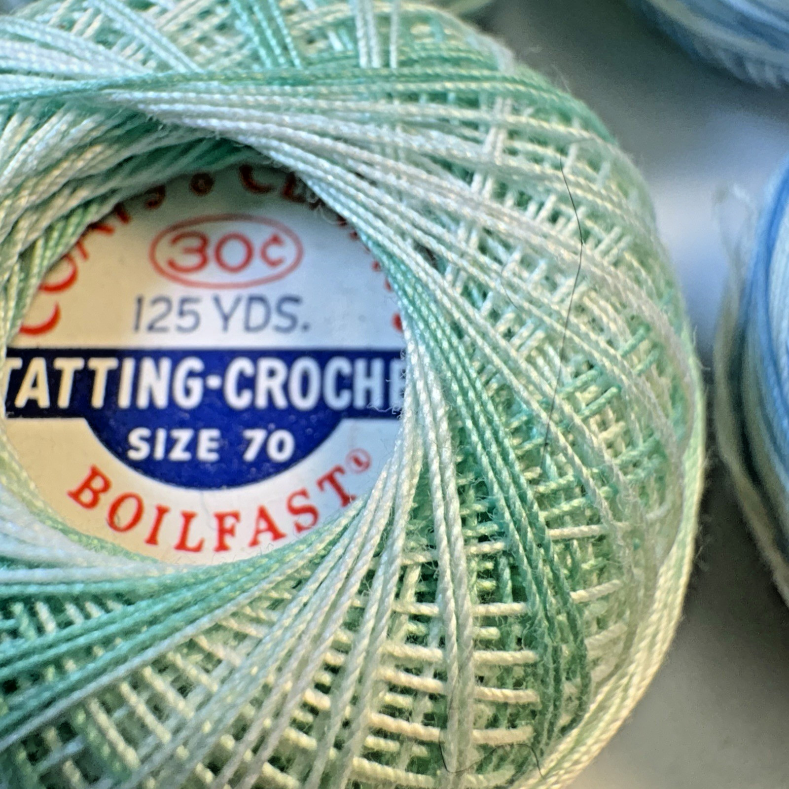 Vtg Coats & Clark Size 70 Tatting Crochet Thread Lot 54 Variegated Shaded Rainbo