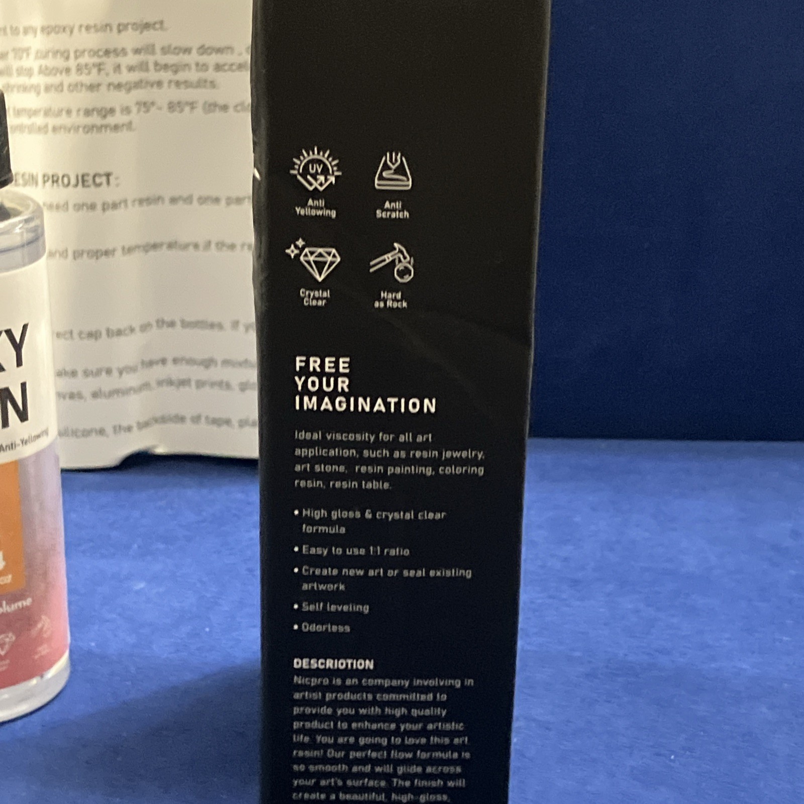 Nicpro Crystal Clear Epoxy Resin Kit, High Gloss & Bubbles Free 8 Oz kit.
