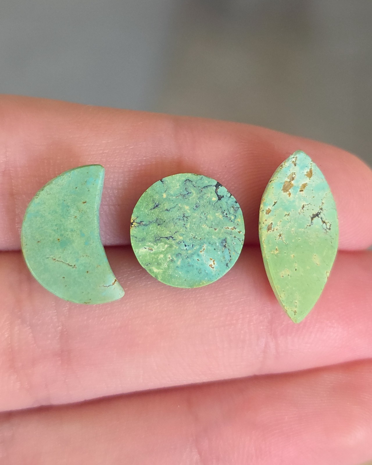 Natural Turquoise from Kazakhstan set of cabochons No stabilization for jewelry