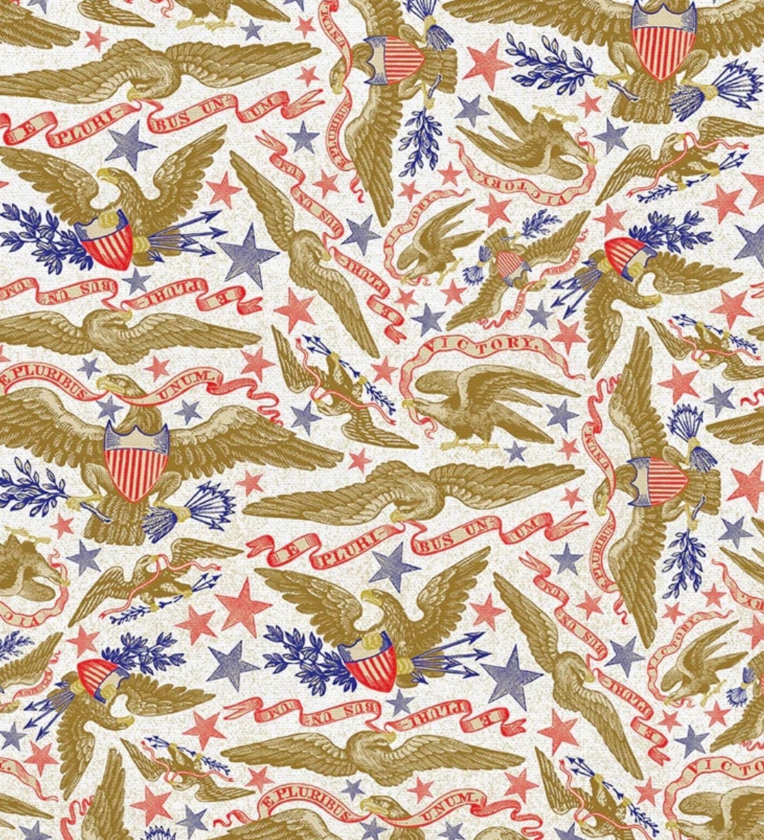 250 Years Of America•Eagles, Patriotic Eagle Fabric! 1yd BTY•Cotton•Fast Ship!