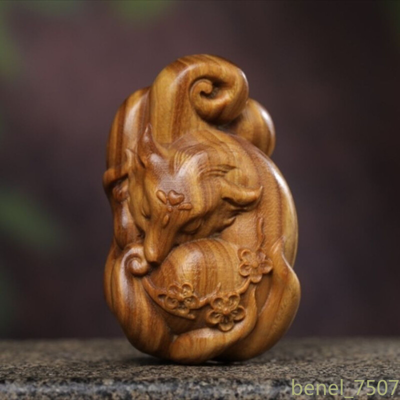 Natural Green Sandalwood Solid Wood Carving Handlebars Creative Stationery