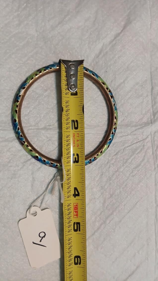 Vintage Chinese Cloisonné Bangle Bracelets Floral Multicolor