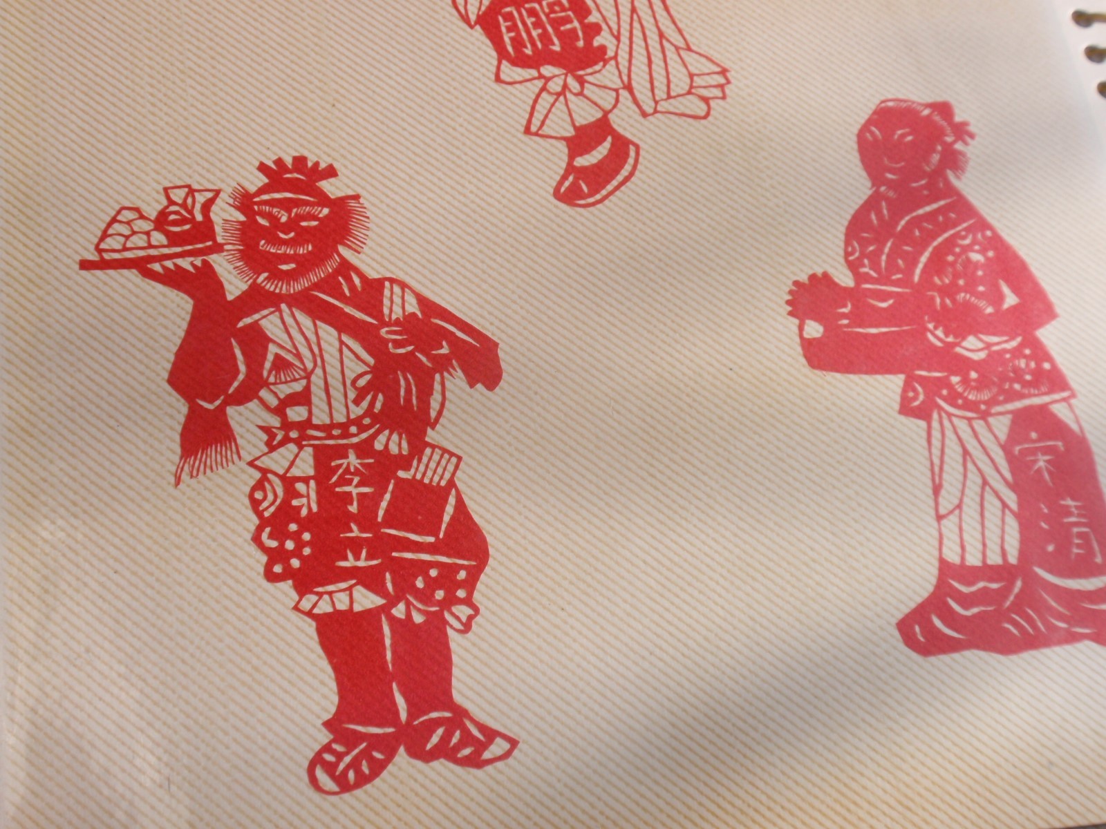 LOT OF 54 BEAUTIFUL CHINESE FIGURES RICE PAPER CUT OUTS WARRIORS FOLK ART