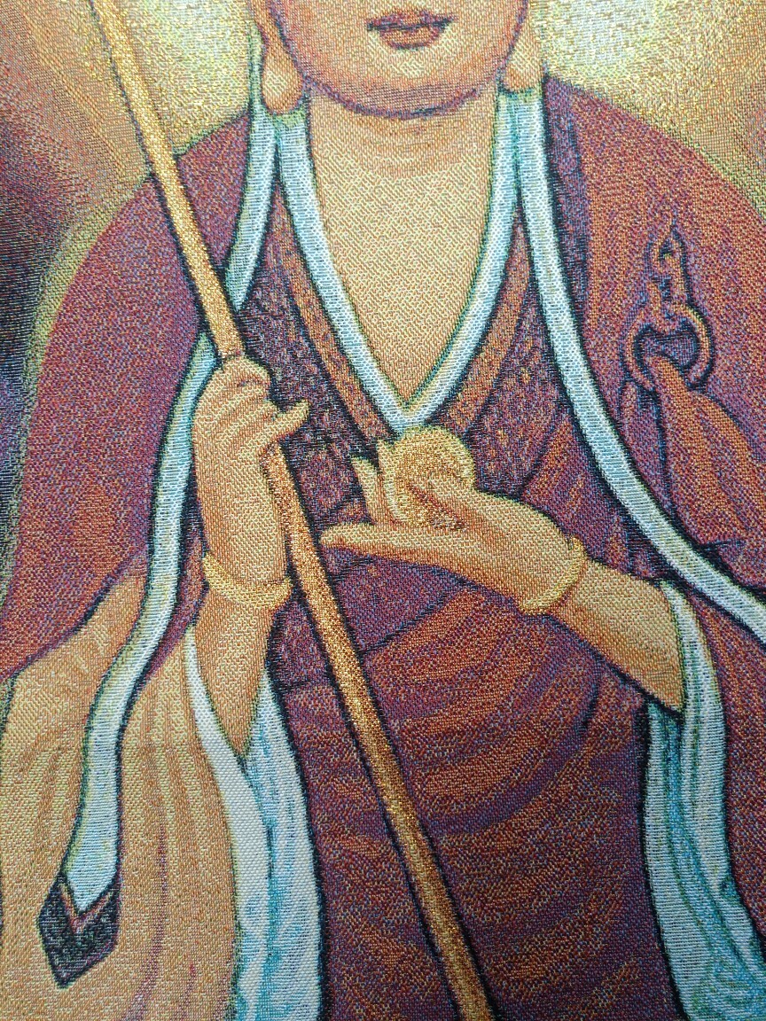 36″ Tibet Tibetan Cloth Silk Buddhism Ksitigarbha Buddha Tangka Thangka Mural 54