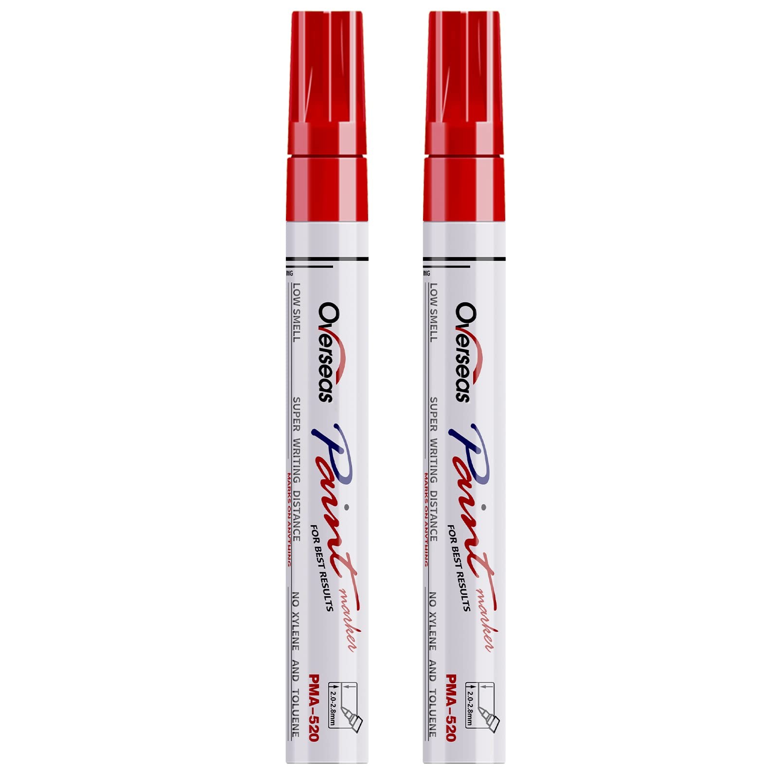 Permanent Paint Pens Red Markers 2 Pack Single color Oil Based Paint Markers…