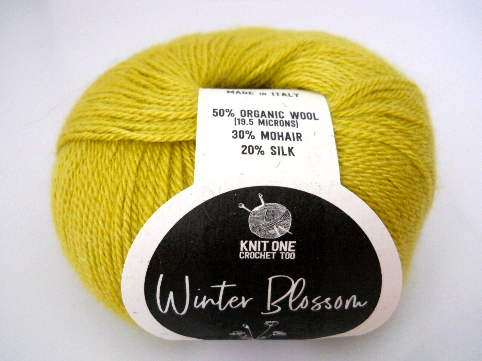 Knit One Crochet Too Winter Blossom Yarn Organic Wool, Mohair Silk 246 Yards