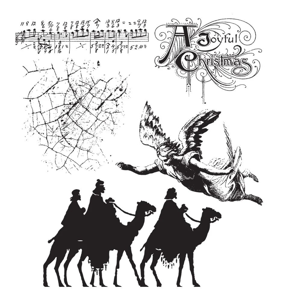 Joyful Song (CMS119) Tim Holtz Cling Red Rubber Cling Stamps-New–Fast Shipping