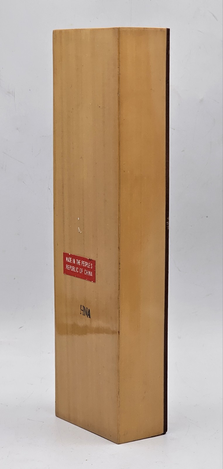 Vintage Chinese Acrylic Faux Wood Hand Painted Trinket Pencil Sliding Box GREAT!