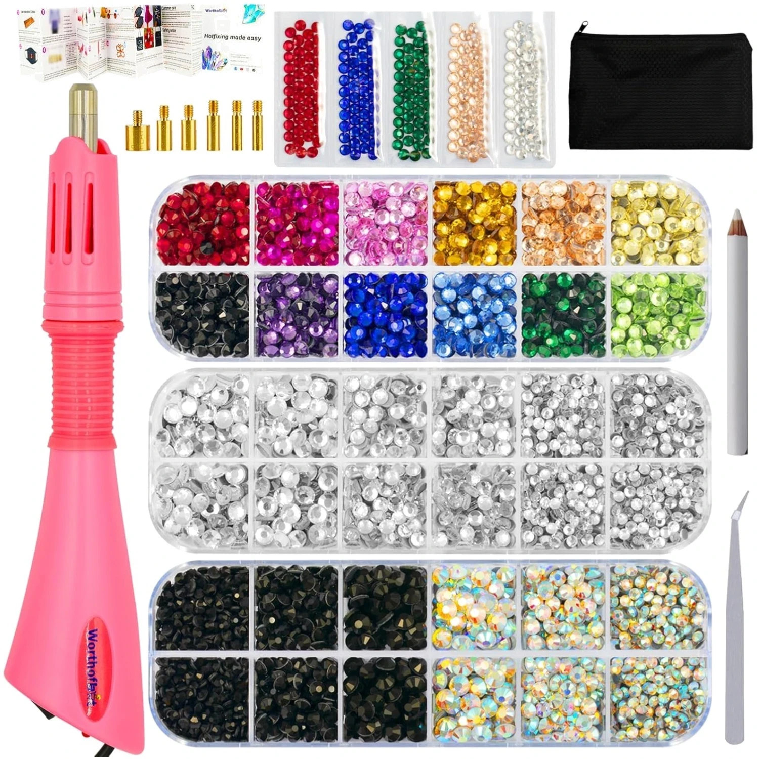 Creative Bedazzling Kit with Applicator Tool – 5200 Rhinestones for DIY Makers